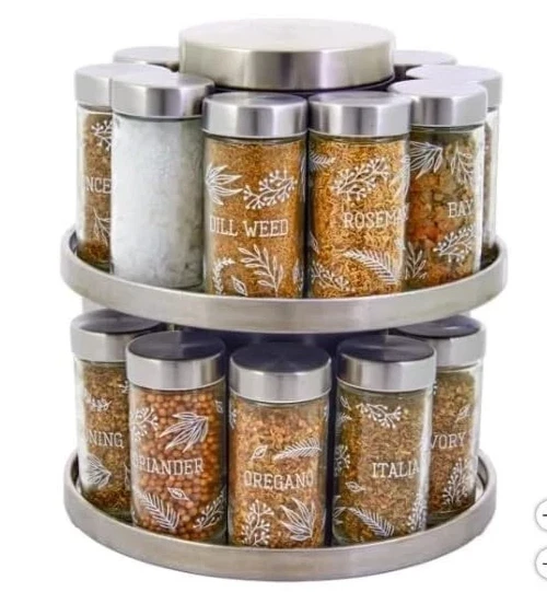 KAMENSTEIN 20 Jar Revolving Spice Rack W/Tool Caddy Spices Included 1825621 NEW