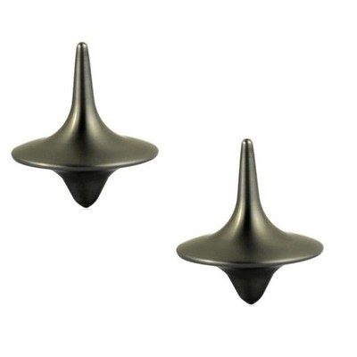 2Pcs Silver Accurate Spinning Top,Forever Spin,Portable mini,