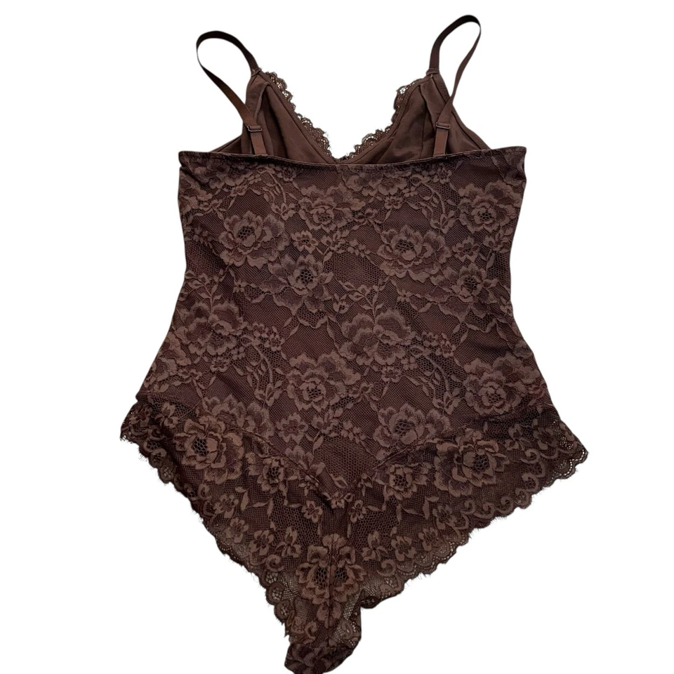 Popilush modelador de renda bodysuit camisola regata média chocolate marrom emagrecimento - Imagem 2 de 4