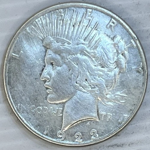1923S Silver Peace Dollar Uncertified Very Fine Circulated Condition