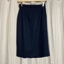 Talbots Navy Blue 100 Wool Pencil Skirt Made in USA Vintage 6 Minimalist Career