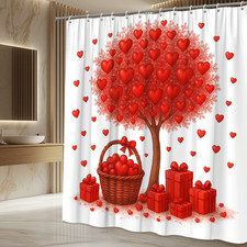 Heart Tree Shower Curtain for Valentine's Day and Love Decor
