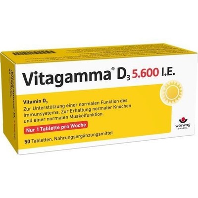VITAGAMMA D3 5.600 I.E. Vitamin D3 NEM Tabletten, 50 St PZN 11239454