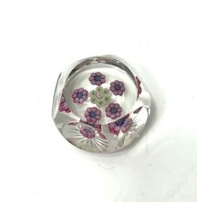 Vintage Glass Perthshire Paperweight PP14 1977 "I" Millefiori Flowers Star Base