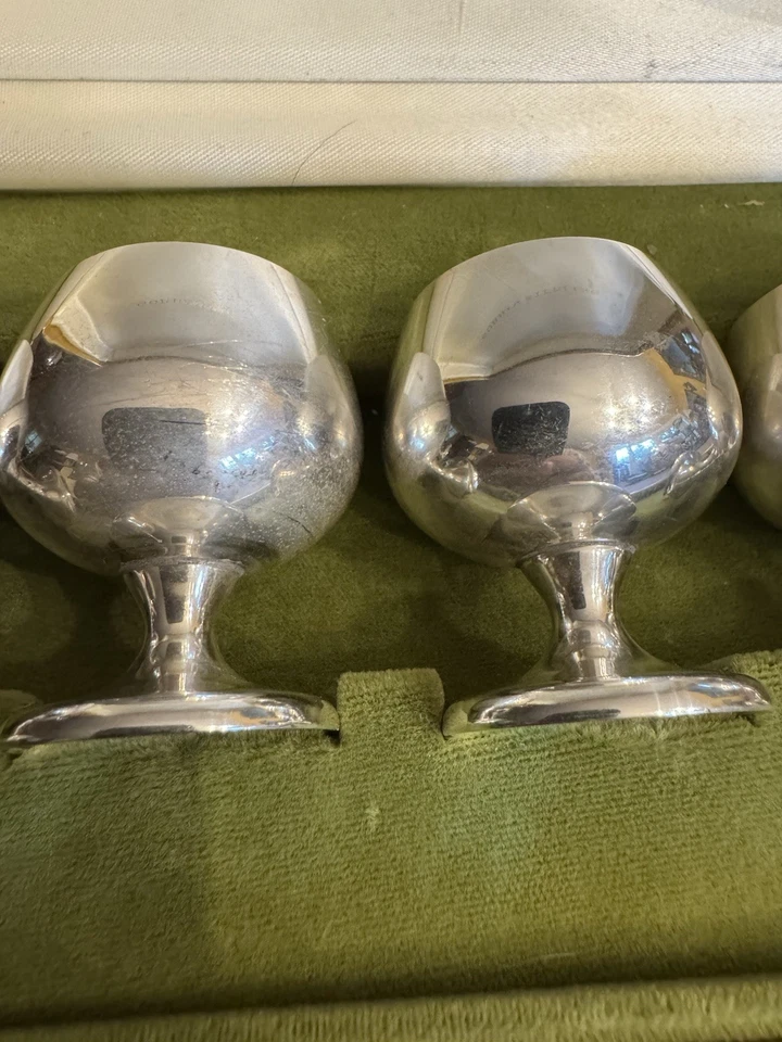 Mini cáliz cordial vintage Gorham 955 de plata esterlina tazas de chupito y caja Foto 3 de 4