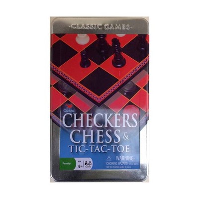 Cardinal Boardgame Checkers, Chess, & Tic-Tac-Toe VG+