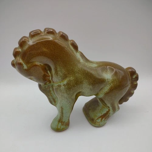 Vintage Frankoma Pottery Circus Horse Prairie Green Glaze 6" x 4.5" tall #138