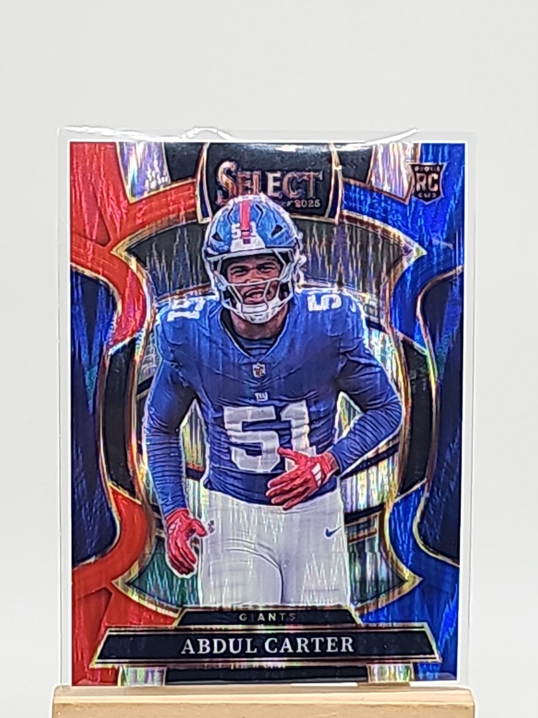2025 Select Abdul Carter RC Red & Blue Shock Prizm #95 New York Giants
