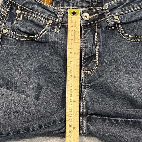 Aura Wrangler Jeans Women’s 6 28x30 Bootcut Embroidered Thick Stitch - Picture 7 of 17