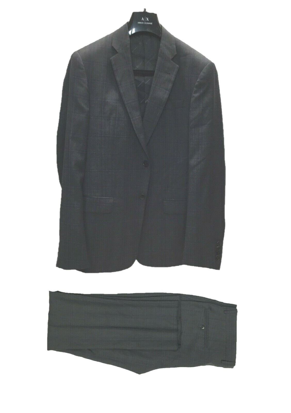 Armani Exchange MenS Slim-Fit Superfine Wool Suit Grey Plaid USA40REG 34W 45890₽