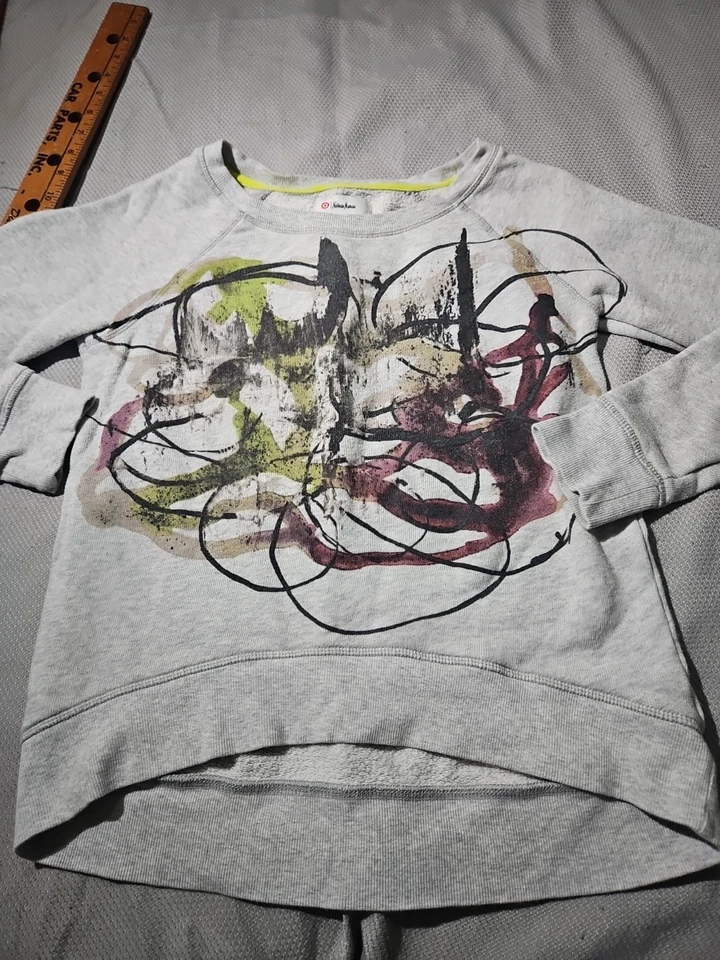 Sudadera Neiman Marcus Proenza Schouler Mujer Pequeña Gris Estampado Gráfico Top Foto 4 de 4