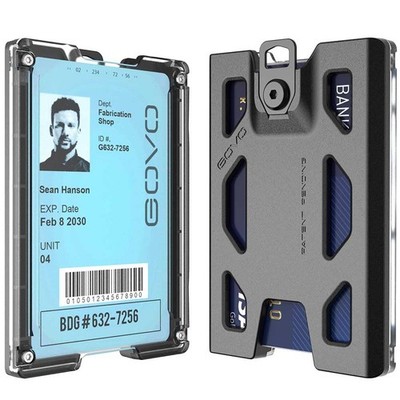 T4 Badge Holder No-Clip Version - Durable Polycarbonate ID Card Holder Holds ...