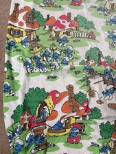 Vintage Smurfs Fitted Sheets Twin Lawtex