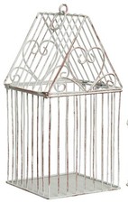 DECORAZIONE GABBIA PER UCCELLI BIANCO ANTICO 12.5X12.5XH25CM