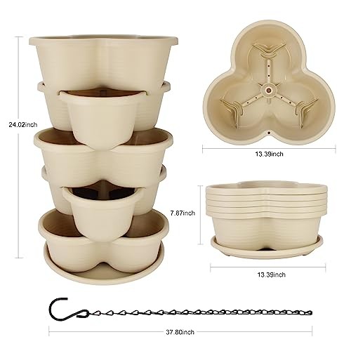 5 Tier Vertical Planters Stackable Gardening Planter for Strawberries, - Picture 6 of 7