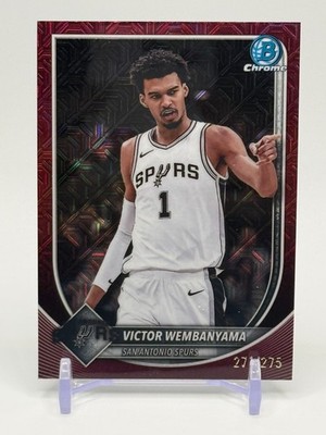 2025-26 Bowman Chrome Victor Wembanyama Burgundy Mojo /275 #BCV-143 Spurs