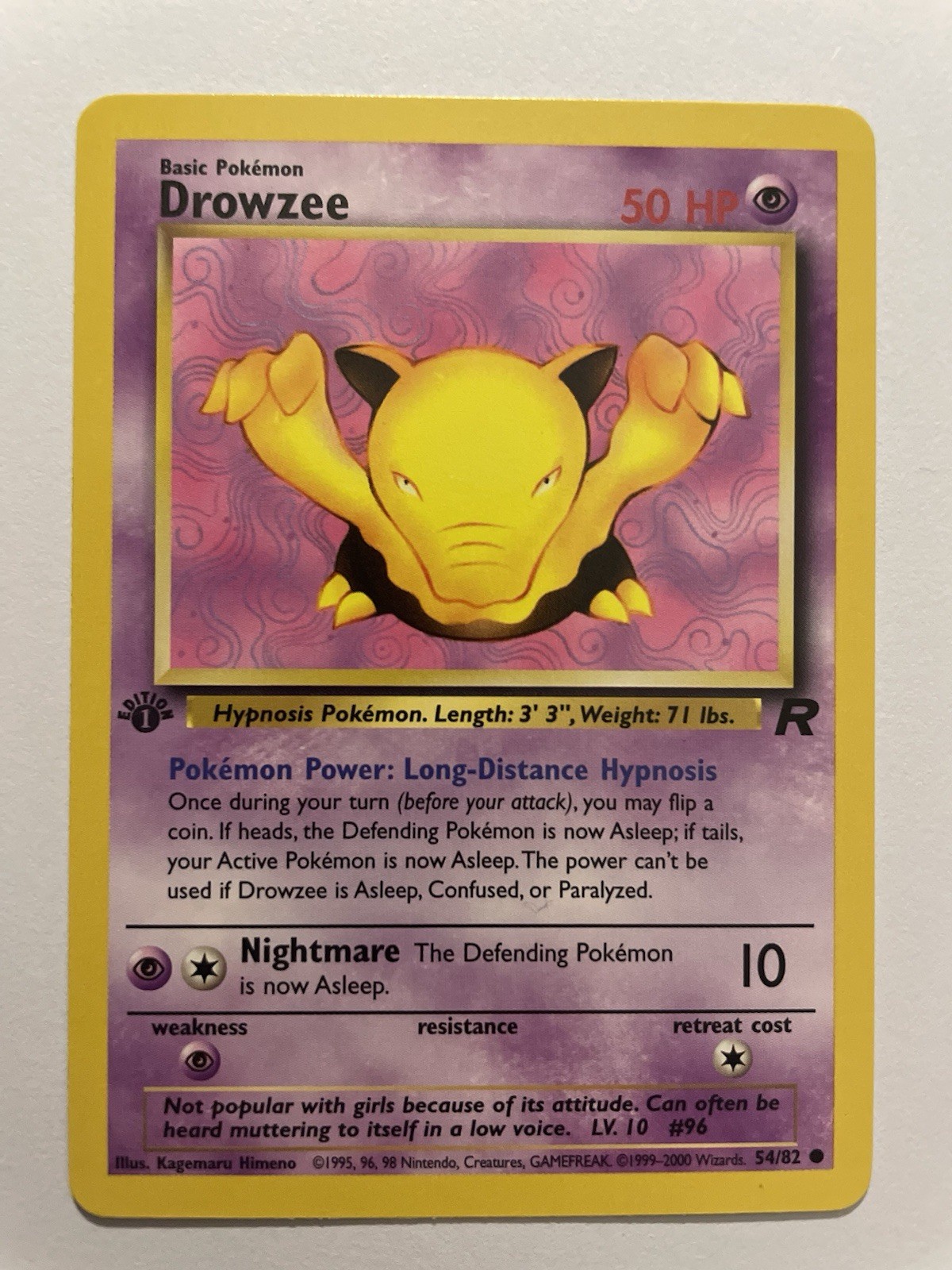 Drowzee 54/82 Team Rocket 1st Ed NM