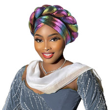 Nigerian Women Turban Gele Headtie Cap Hat African Turban Hijab Bonnet Wrap Auto