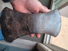 Vintage Antique Embossed COLONIAL Liberty Bell Double Bit Axe Head NO RESERVE