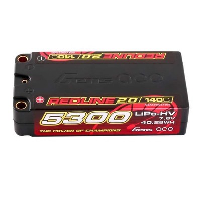 Gens ace Redline Lipo HV 2.0 5300mAh 7.6V 140C 2S2P Hardcase #GEA53002S14D5