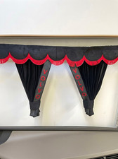 Volvo Logo Black & Red Curtains & Scalloped Pelmet Set, 225 x 90 cm