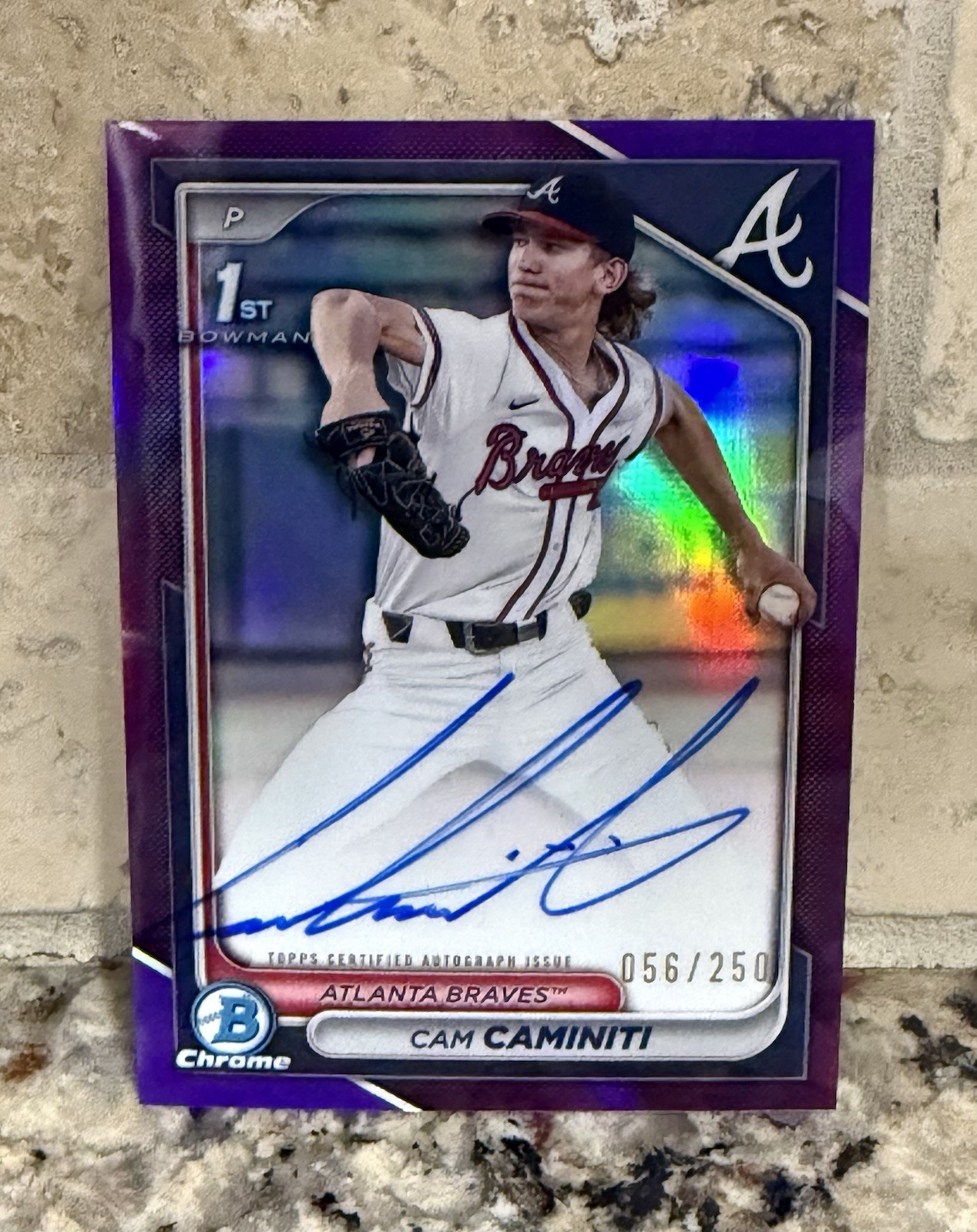 2024 Bowman Chrome - Cam Caminiti 1st Bowman Auto Purple Refractor /250 #CPA-CC