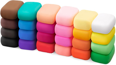 Air Dry Clay 24 Colors, Modeling Clay for Kids, DIY Molding Magic Clay, Toy Gift