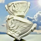 Vtg Pair Macbeth Evans Monax MILK GLASS SWAN Bowls Vases Matching 3” x 5.25” USA