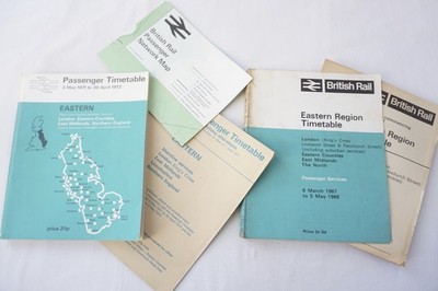 1967 & 1971 Ostregion Personenbahn Fahrplan x2 mit Karte
