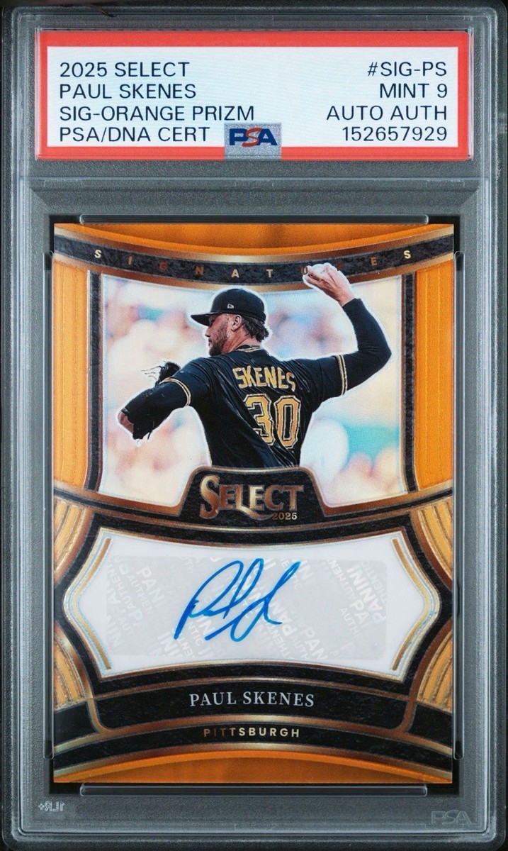 2025 Panini Select - Signatures Paul Skenes #SIG-PS Orange Prizm