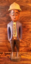 Old Baule Colonial Figure 24" Tall Carving Wooden