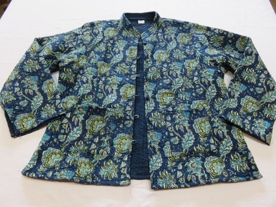 MADE IN INDIA NEU OHNE ETIKETT BAUMWOLLE GESTEPPT KANTHA WENDEJACKE BLOCKDRUCK UK 16