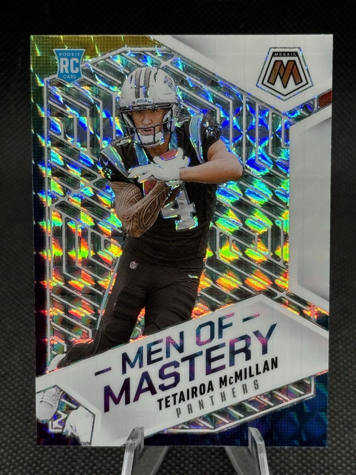 2025 Mosaic - Men of Mastery Tetairoa McMillan Silver Mosaic Rookie RC Panthers