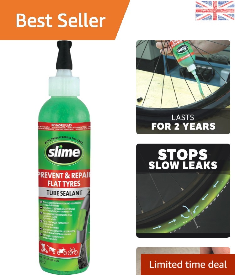 237 mL Bike Tube Repair Sealant - Instant Eco-Friendly Protection for Bicycles