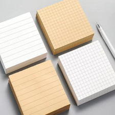 80-Sheet Sticky Notes Notepad Memo Pad Office Stationery Khaki/White