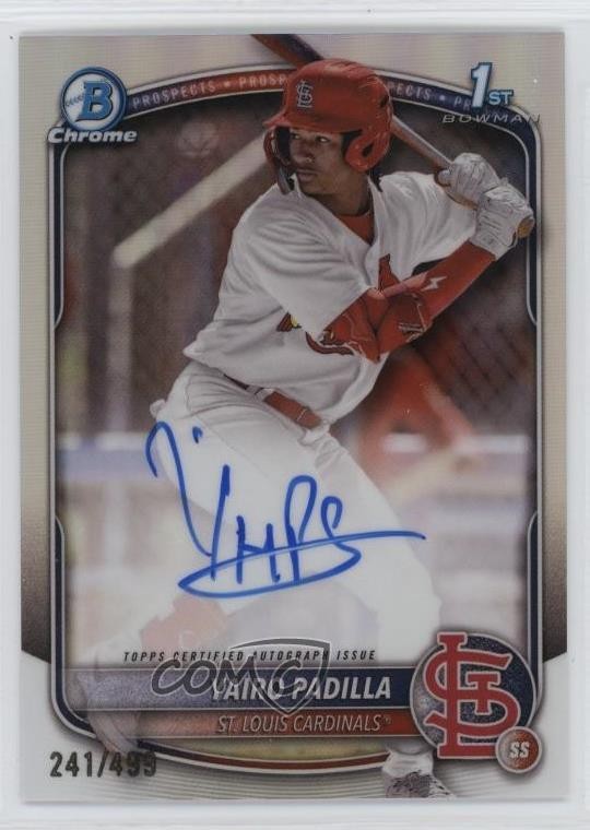 2025 Bowman Chrome Prospect Refractor 241/499 Yairo Padilla #CPA-YP Auto 14ns