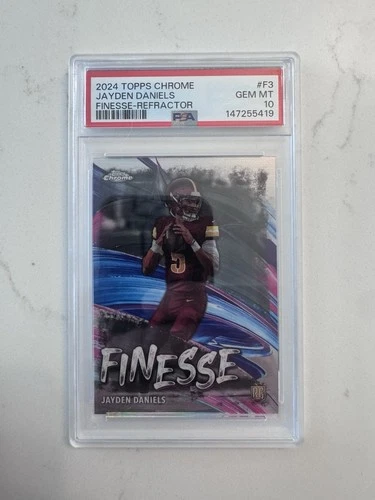 2024 Topps Chrome Jayden Daniels Finesse Refractor #F3 RC PSA 10 GEM MT