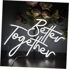 LED Neon Sign Night Light for Wall Party D cor Bedroom better together white