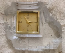 Rare Vintage LPGA Nabisco Award Trophy - Mikasa Crystal Hoya desk clock - 7"x6"