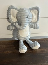 Chick Pea ELEPHANT Plush Lovey Grey White Ribbed 11  Baby Stuffed Animal Toy