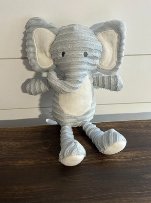 Chick Pea ELEPHANT Plush Lovey Grey White Ribbed 11  Baby Stuffed Animal Toy