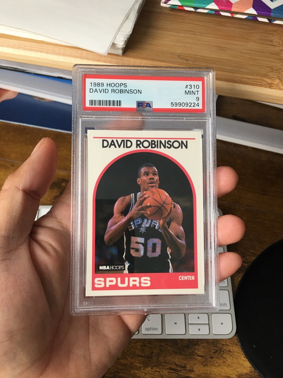 1989 HOOPS #310 DAVID ROBINSON RC SPURS HOF PSA 9