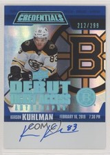 2019 Credentials Debut Ticket Access Autos /299 Tier 1 Karson Kuhlman Auto 01yx