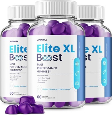 (3 Pack) Elite XL Boost Gummies for Men   Advanced Gummy Natural Blend Vitamins
