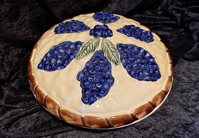 Certified International Ceramic Pie Dish with Blueberry Lid