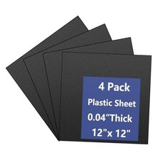 Pack Black Plastic Sheets Flexible High Tensile Plastic 12x12x0.04 in 4