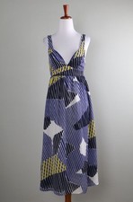 BANANA REPUBLIC Factory NWT $119 Geo Stripe V-Neck Midi Tank Dress Size 2