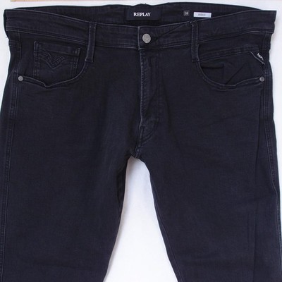 Mens Replay M914 ANBASS Stretch Slim Tapered Grey Jeans W38 L32