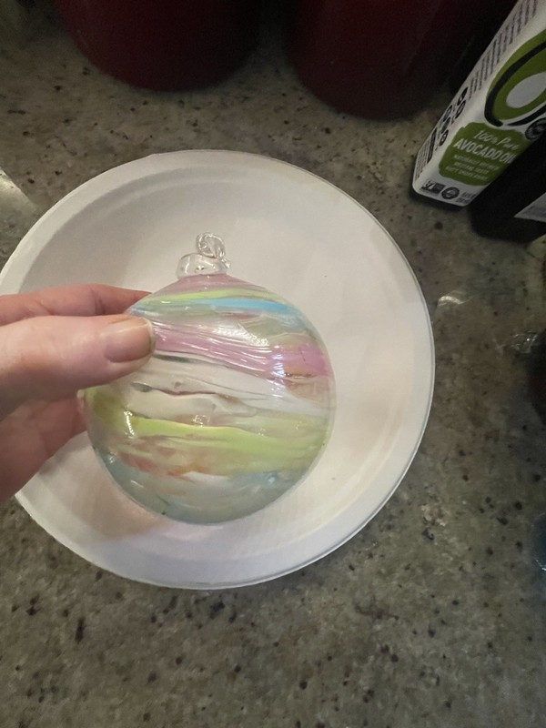 Glass ornament swirl Witch friendship Christmas ball Orb