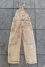 Vintage Carhartt Kids 7 Youth Bib Overalls Brown Duck Canvas Double Knee YBR01